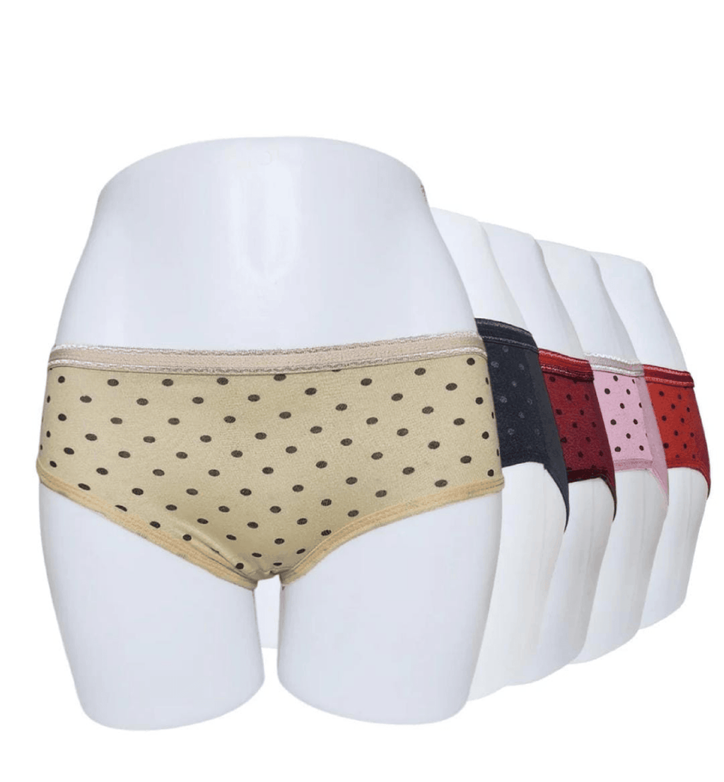 Blesi Budget Pack Of 3,5 Comfortable Polka Dotted Cotton Brief Women Seamless Underwear Panties - Blesiundergarments