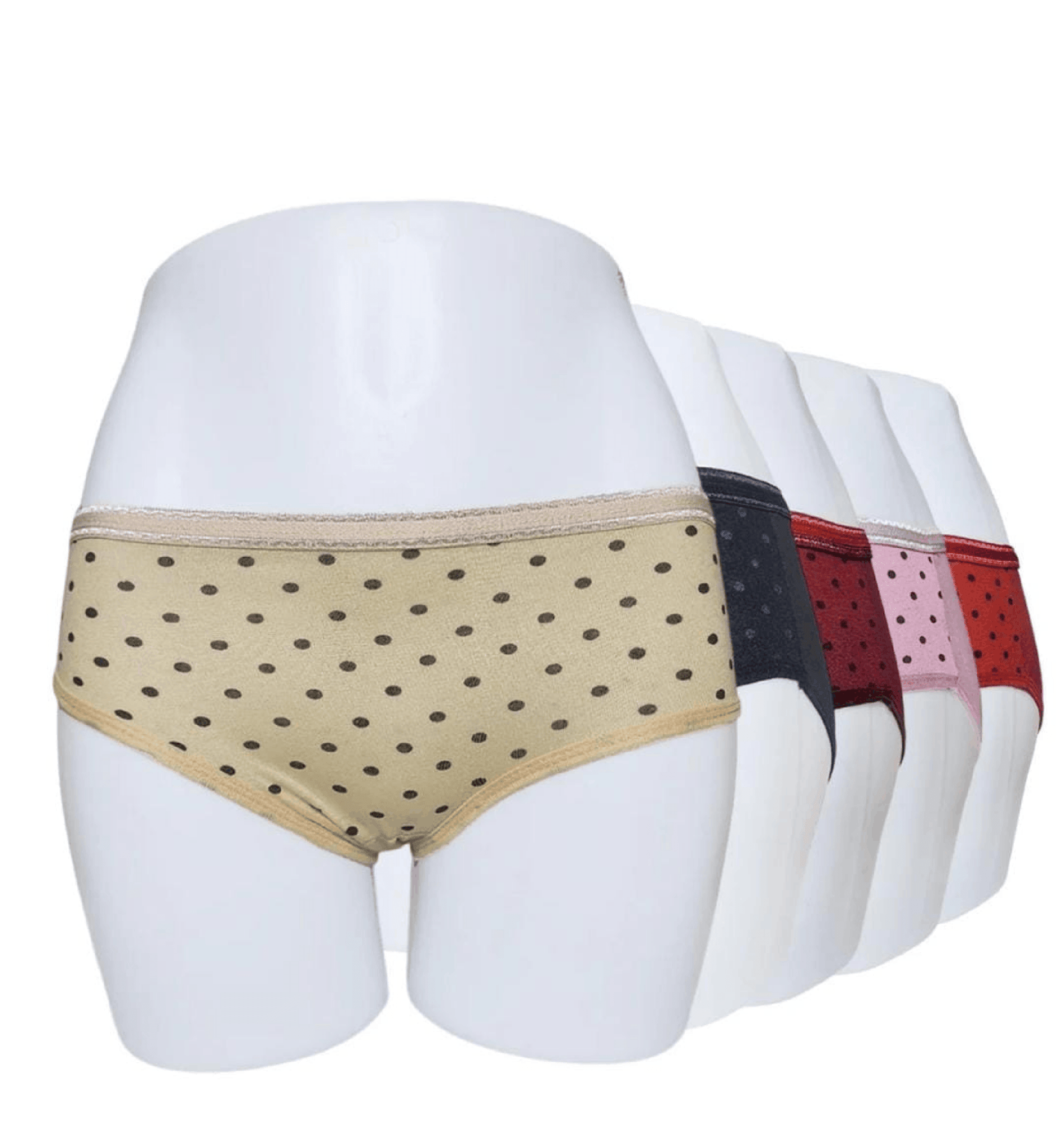 Blesi Budget Pack Of 3,5 Comfortable Polka Dotted Cotton Brief Women Seamless Underwear Panties - Blesiundergarments