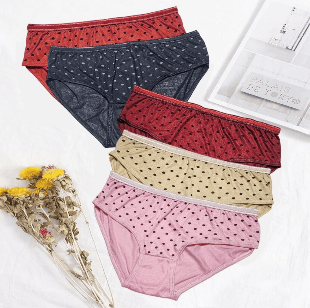 Blesi Budget Pack Of 3,5 Comfortable Polka Dotted Cotton Brief Women Seamless Underwear Panties - Blesiundergarments