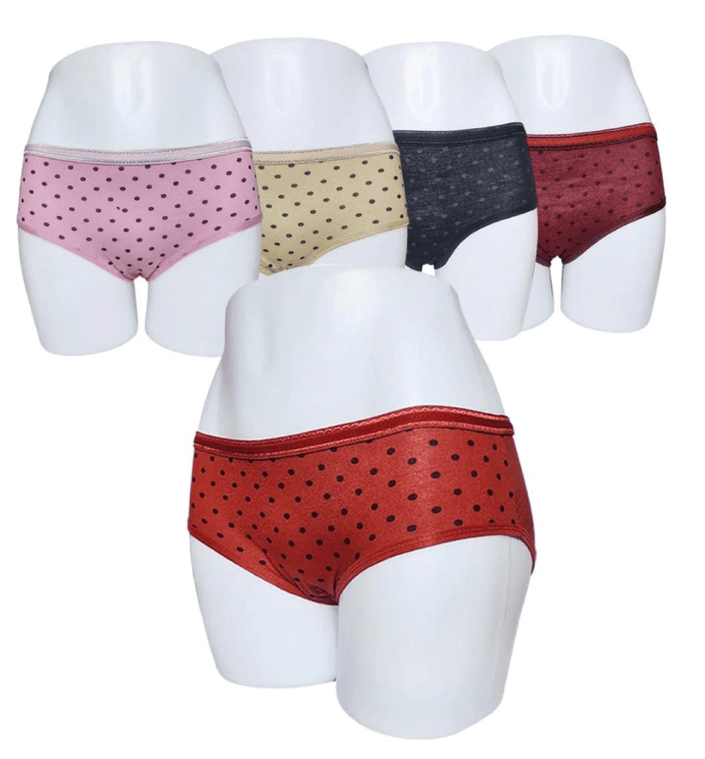 Blesi Budget Pack Of 3,5 Comfortable Polka Dotted Cotton Brief Women Seamless Underwear Panties - Blesiundergarments