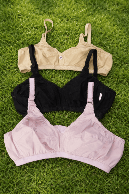 Blesi Pack Of 3 Soft Classic Cotton High Quality Non Padded Bras - Blesiundergarments