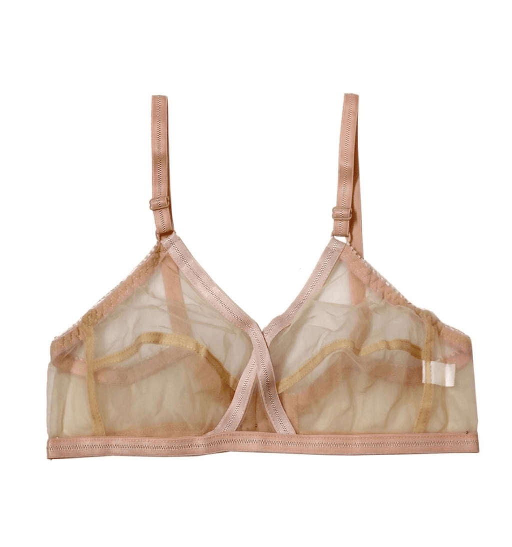 Pack Of 2 Non - Padded & Non - Wired Cotton Full Cover Full Net Transparent Bra - Blesiundergarments