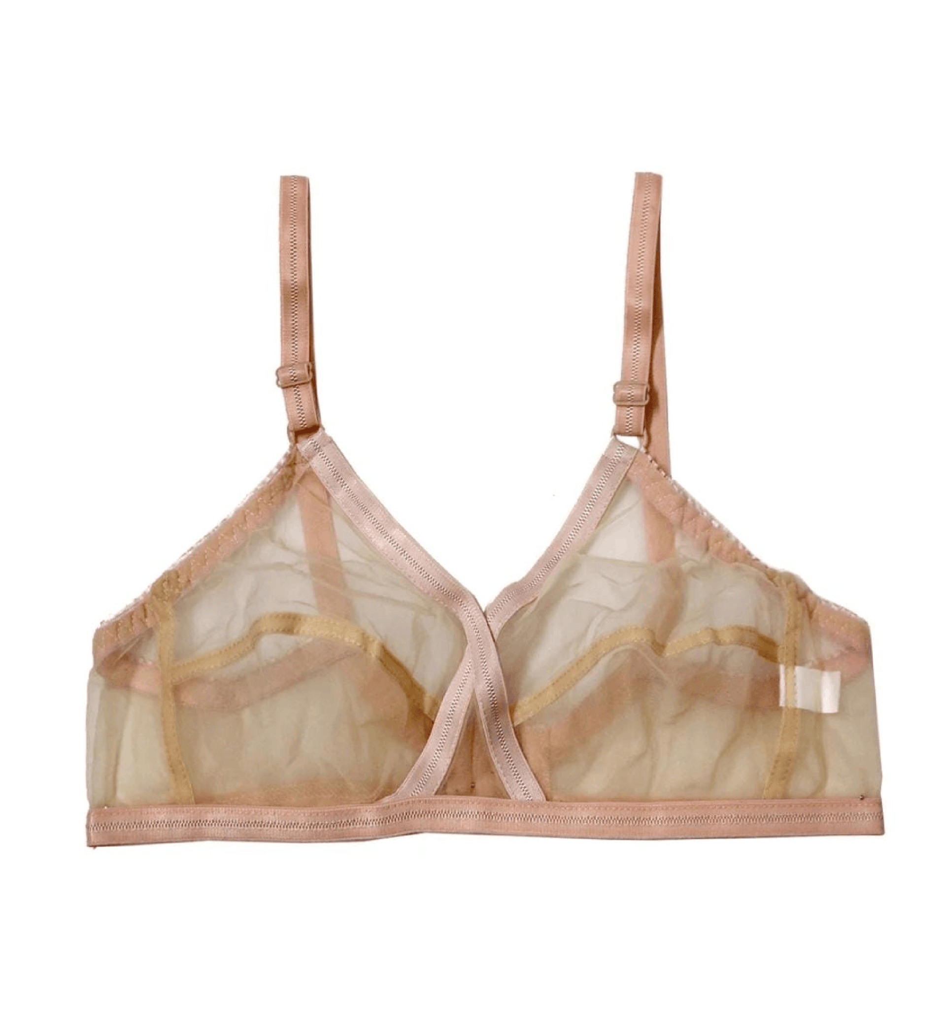 Pack Of 2 Non - Padded & Non - Wired Cotton Full Cover Full Net Transparent Bra - Blesiundergarments