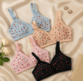 Pack Of 4 Soft Cotton Hosiery Fabric Imported Style Printed Bra - Blesiundergarments